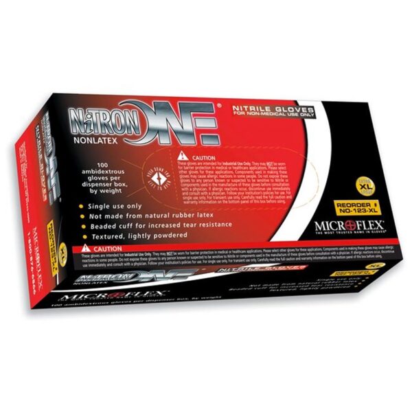 Microflex Nitron One Gloves, Powdered Nitrile, 10 Boxes of 100
