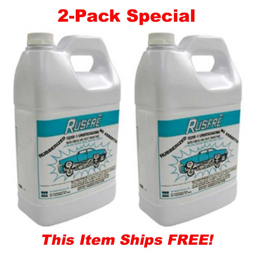 RUSFRE Automotive Spray-On Rubberized Undercoating Material, 1-Gallon - 2  pack 