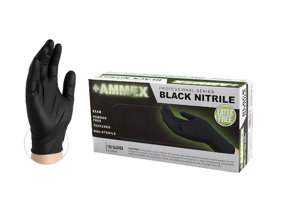 Medium Large 4x100 400 Black Nitrile Gloves Latex & Powder Free Exam Grade 