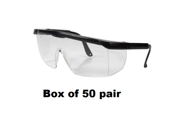 SafetyGlasses -  black, (box of 50 pairs)