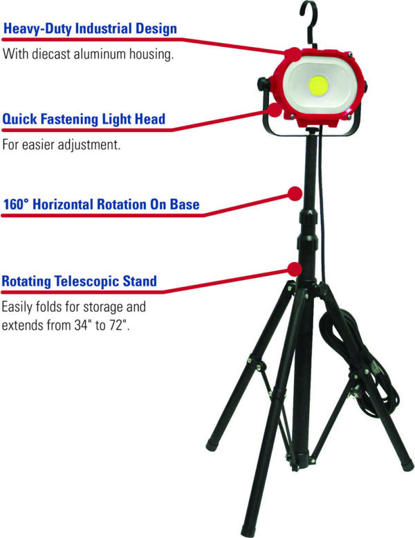 ATD Saber 35-watt COB LED Work Light with Telescopic Stand, 4200 lumens