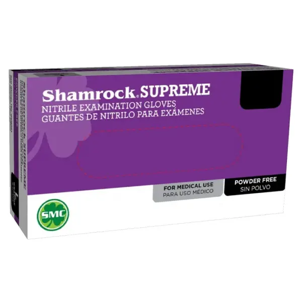 Shamrock SUPREME Nitrile Powder-Free Gloves, Blue, 10 boxes of 100