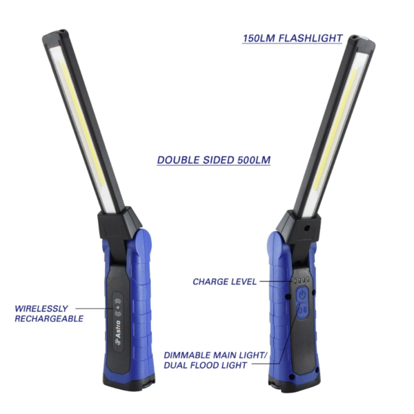 500x2 Lumen Wirelessly Rechargeable Folding Double-Sided LED Slim Light