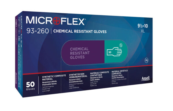 MicroFlex 93-260 Thinnest Chemical Resistant Synthetic Composite Disposable Glove